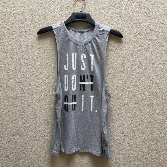 Nike Tops - Nike Workout Muscle Shirt Just Do It Grey M